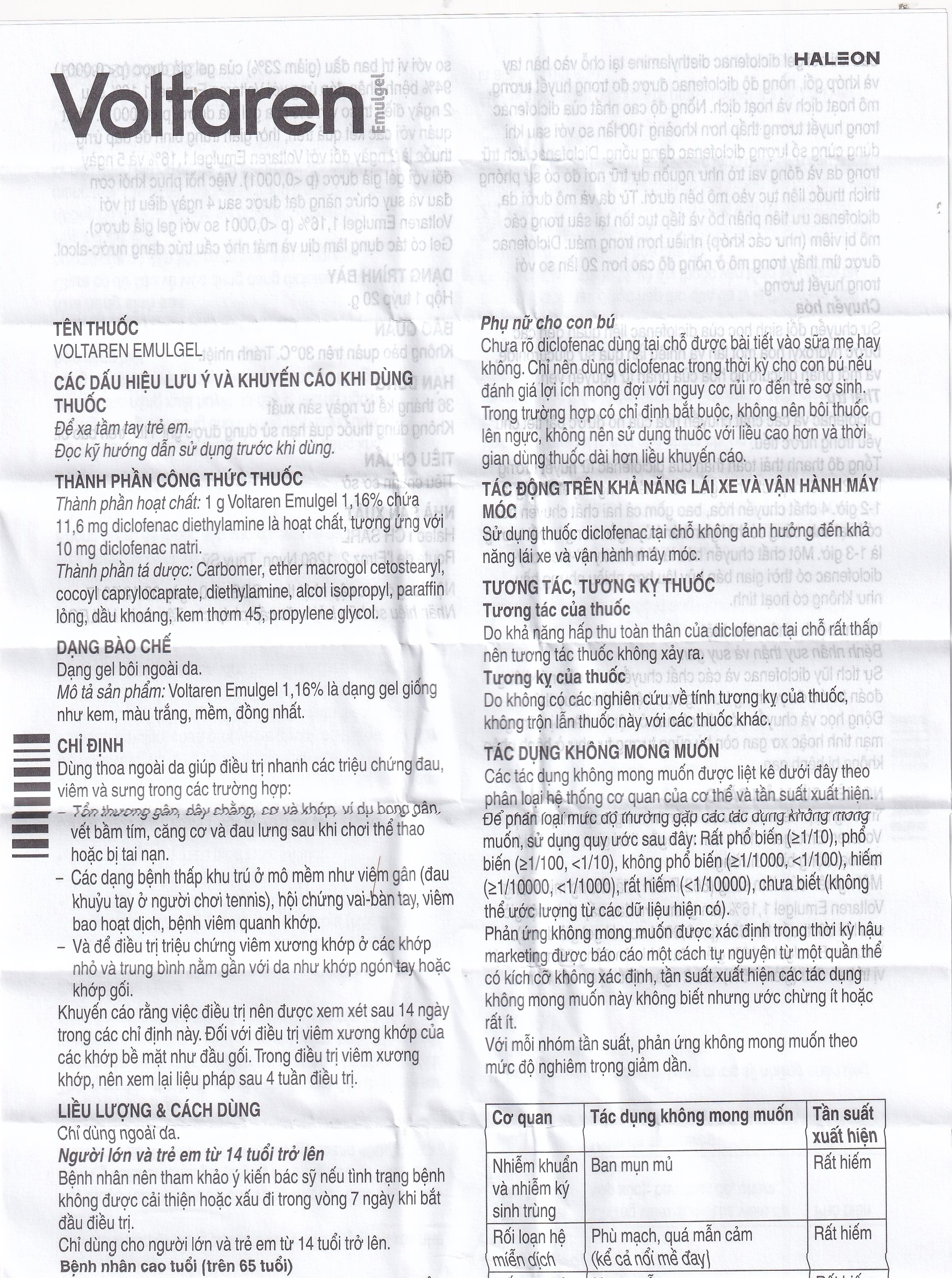 Hình ảnh Gel bôi Voltaren Emulgel Novartis điều trị giảm đau do chấn thương hoặc thấp khớp (20g)