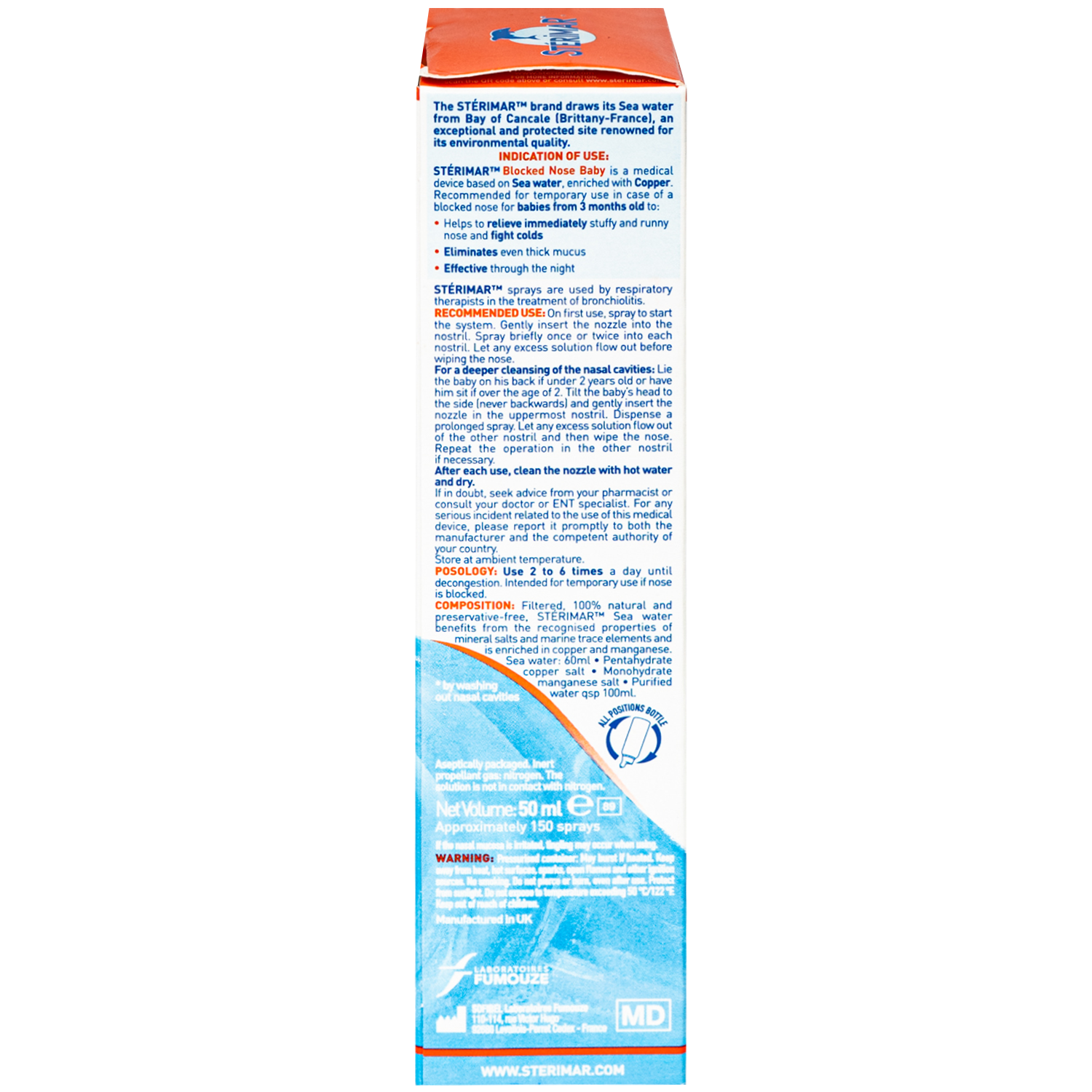 Hình ảnh Xịt mũi trẻ em Sterimar Blocked Nose Baby (Mẫu mới) - Hỗ trợ giảm viêm mũi, nghẹt mũi cho trẻ từ 3 tháng đến 3 tuổi (50ml)