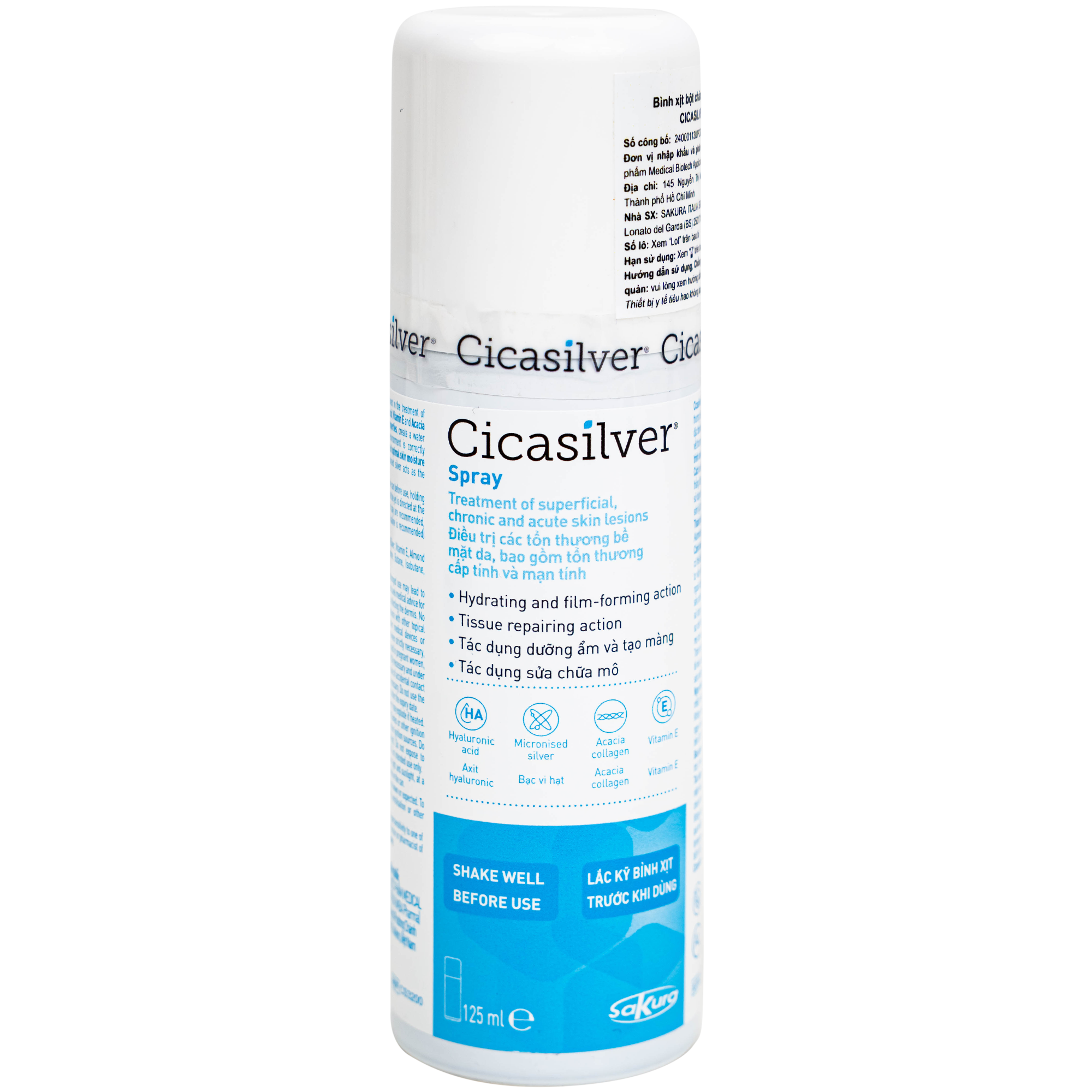 Hình ảnh Xịt phủ vết thương, vết bỏng Cicasilver Spray 125ml giúp bảo vệ làm lành vết thương