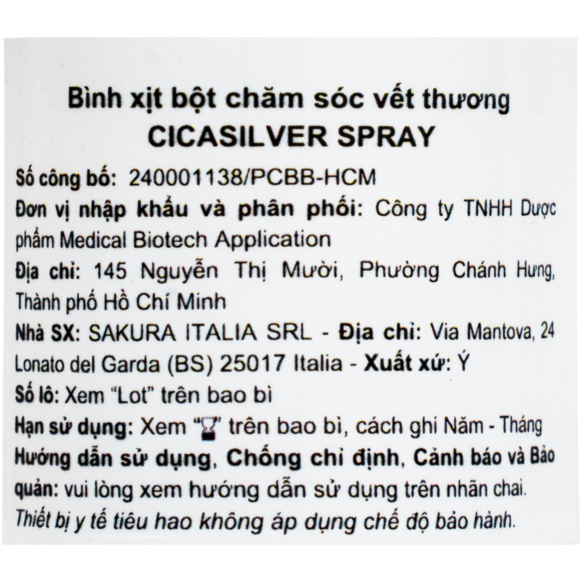 Hình ảnh Xịt phủ vết thương, vết bỏng Cicasilver Spray 125ml giúp bảo vệ làm lành vết thương
