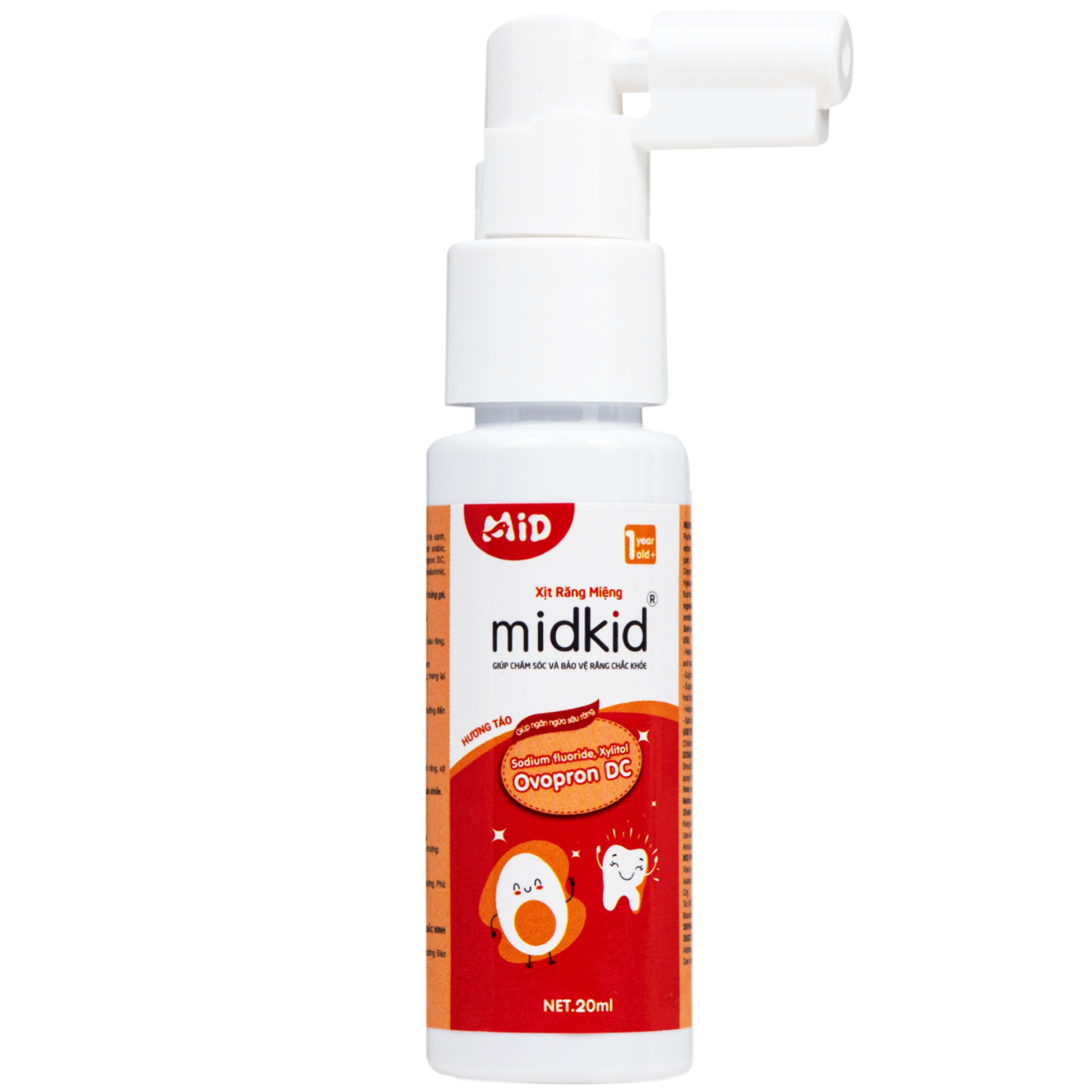 Hình ảnh Xịt răng miệng Midkid hương Táo 1 year+ - Làm sạch răng miệng, ngừa hôi miệng và sâu răng cho bé (20ml)
