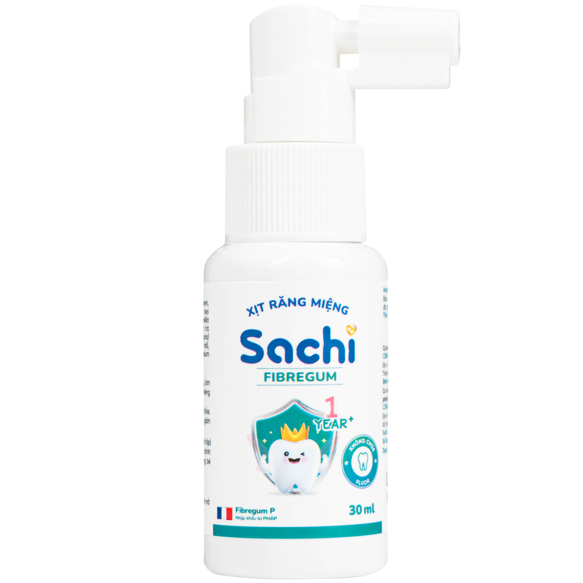 Hình ảnh Xịt răng miệng cho bé Sachi Fibregum 30ml (Không chứa Fluor) - Làm sạch răng miệng, giảm mùi hôi miệng, ngăn ngừa sâu răng