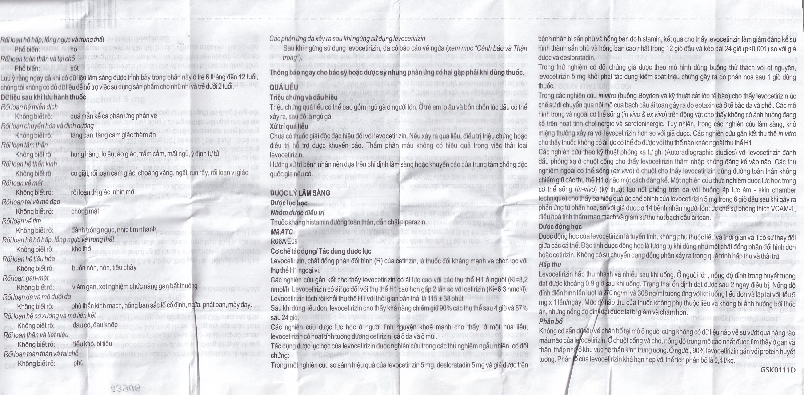 Hình ảnh Thuốc Xyzal 5mg GSK điều trị triệu chứng viêm mũi dị ứng theo mùa (1 vỉ x 10 viên)