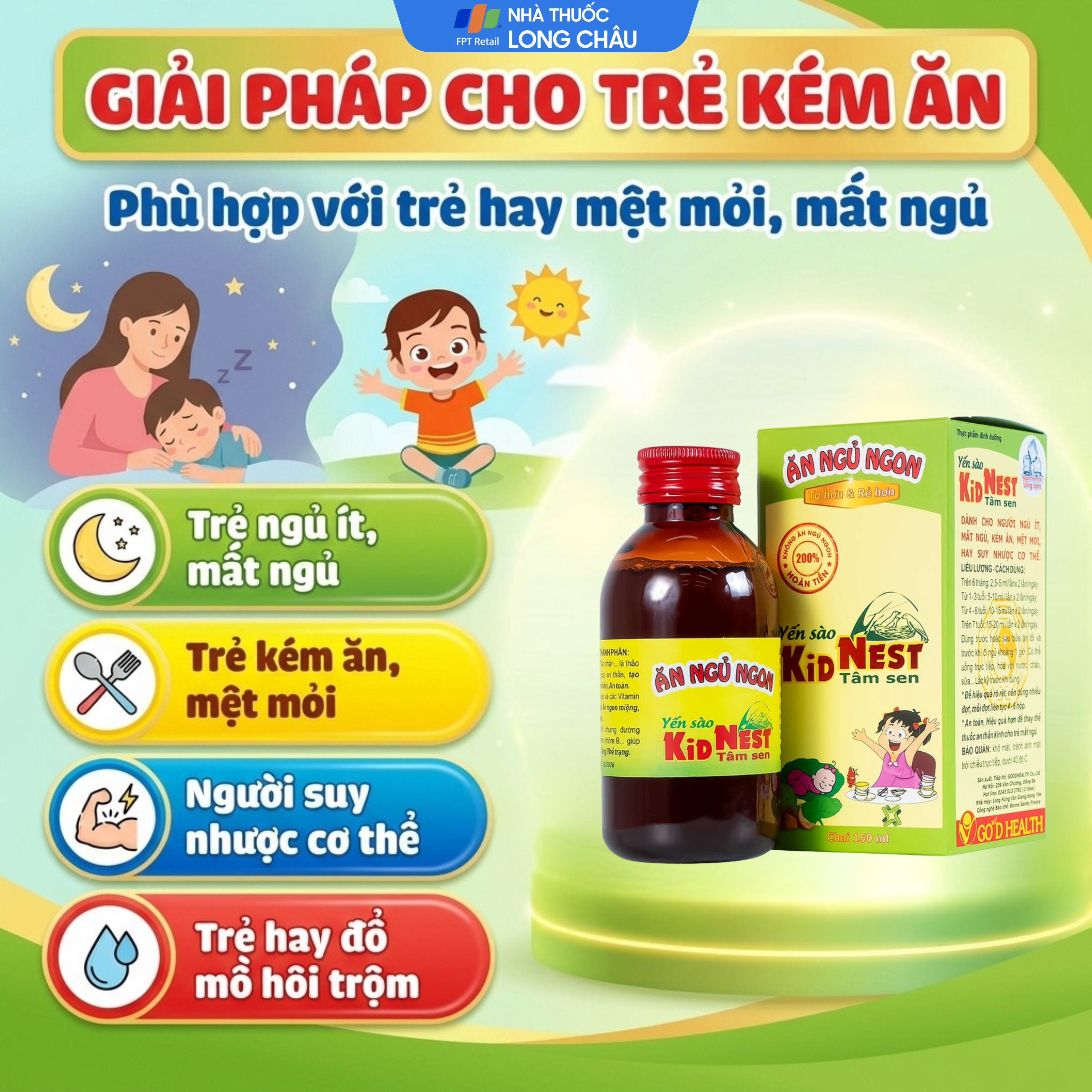 Hình ảnh Giúp bồi bổ sức khỏe cho trẻ Yến sào Kid Nest Tâm Sen (150ml)