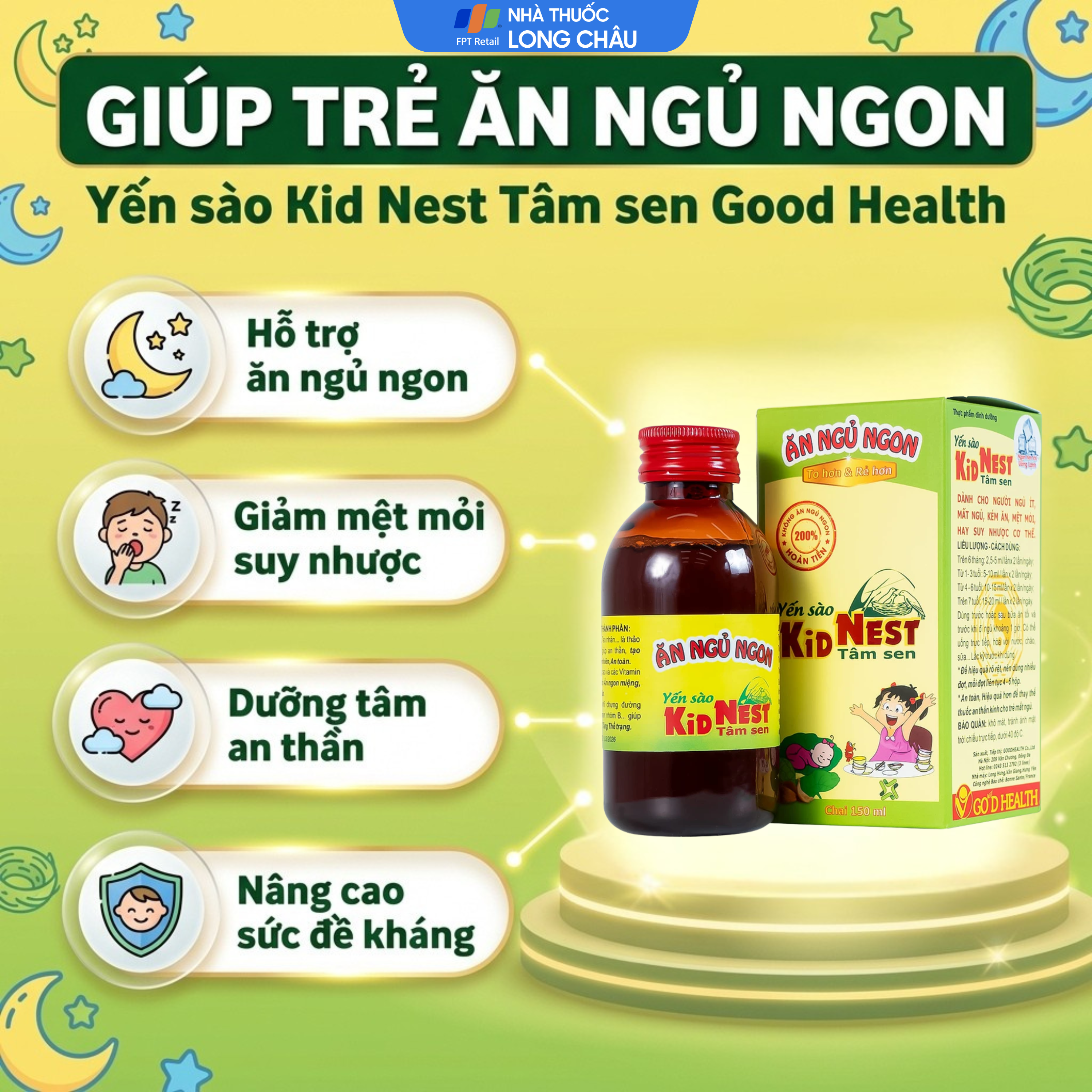 Hình ảnh Giúp bồi bổ sức khỏe cho trẻ Yến sào Kid Nest Tâm Sen (150ml)