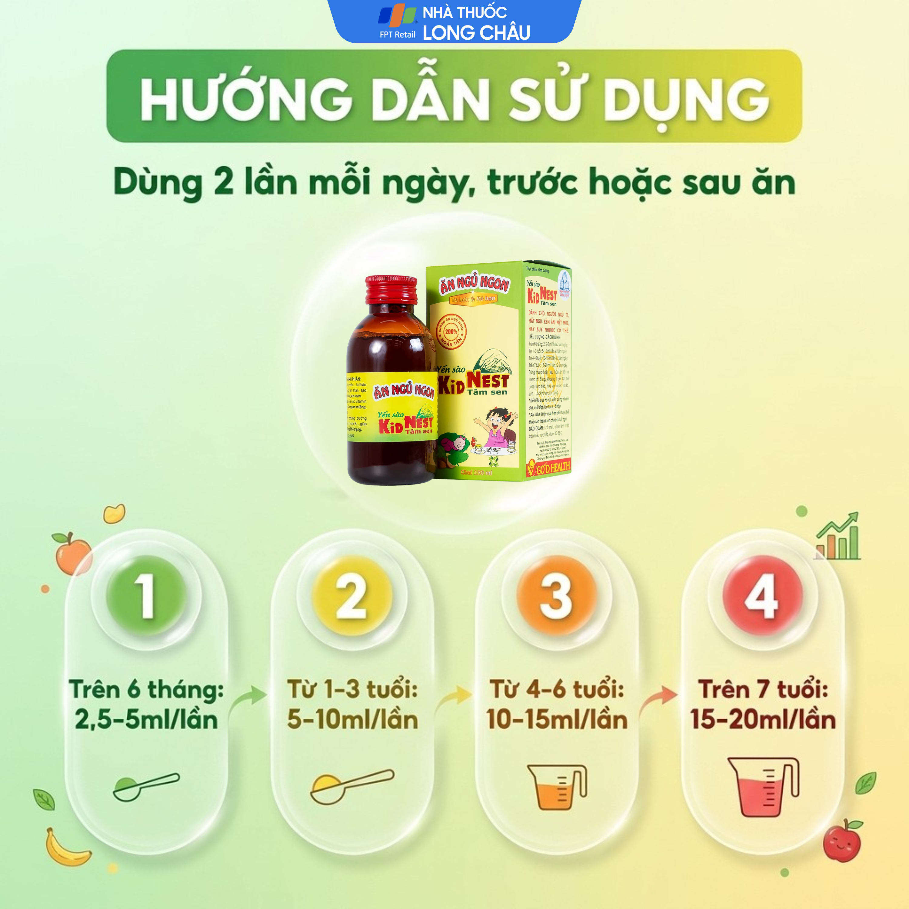 Hình ảnh Giúp bồi bổ sức khỏe cho trẻ Yến sào Kid Nest Tâm Sen (150ml)