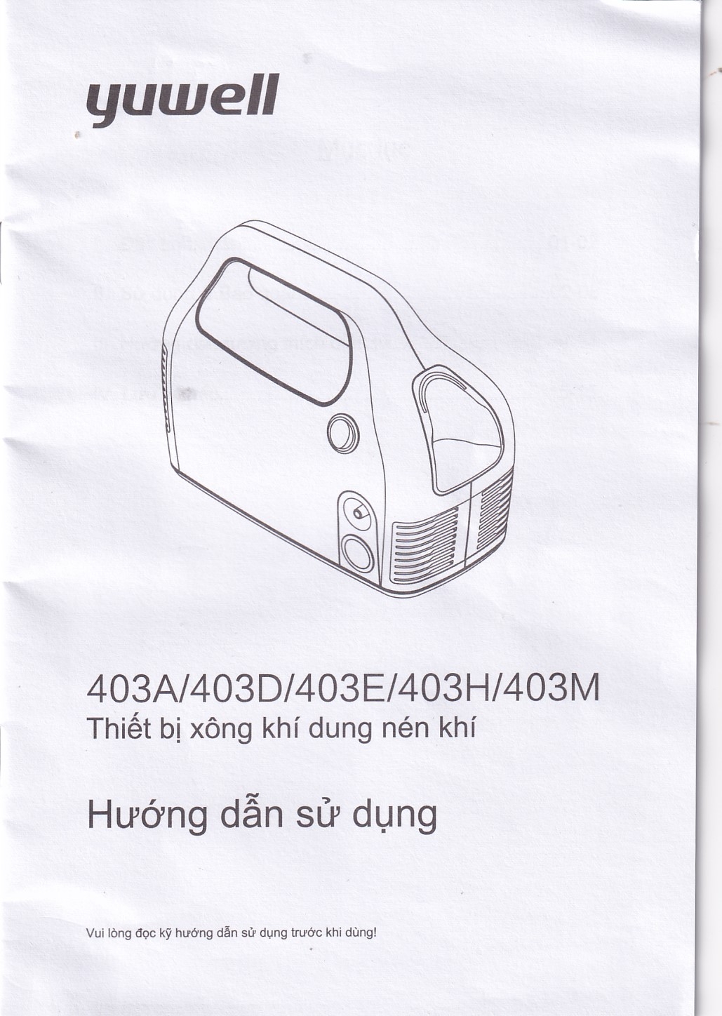 Hình ảnh Máy xông khí dung nén khí Yuwell 403M chuyển thuốc dạng dung dịch thành sương mù cho niêm mạc hô hấp