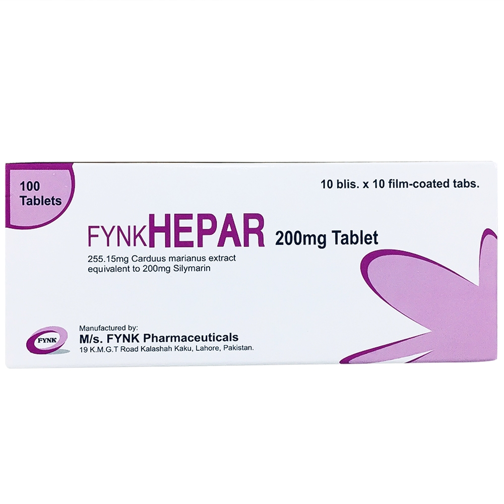 Hình ảnh Thuốc Fynkhepar 200mg FYNK điều trị hỗ trợ viêm gan mạn tính, xơ gan (10 vỉ x 10 viên)