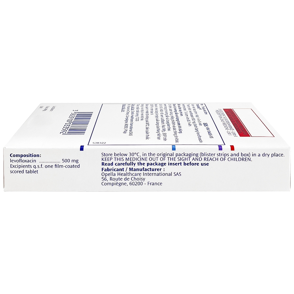 Hình ảnh Thuốc Tavanic 500mg Sanofi điều trị nhiễm khuẩn do vi khuẩn (1 vỉ x 5 viên)