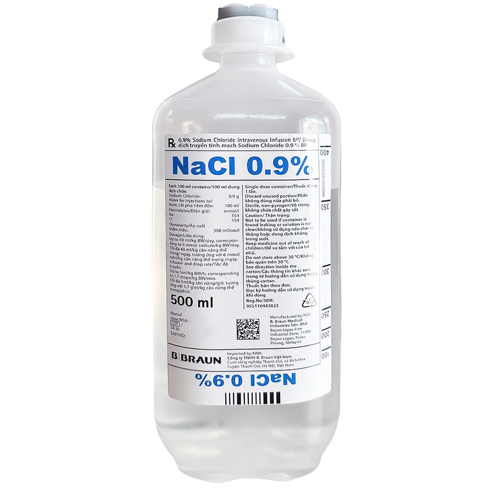 Hình ảnh Dung dịch truyền tĩnh mạch Sodium Chloride 0.9% B.Braun bổ sung nước (500ml)
