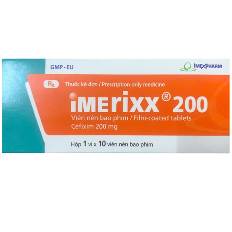 Hình ảnh Thuốc Imerixx 200MG Imexpharm điều trị nhiễm khuẩn (1 vỉ x 10 viên)
