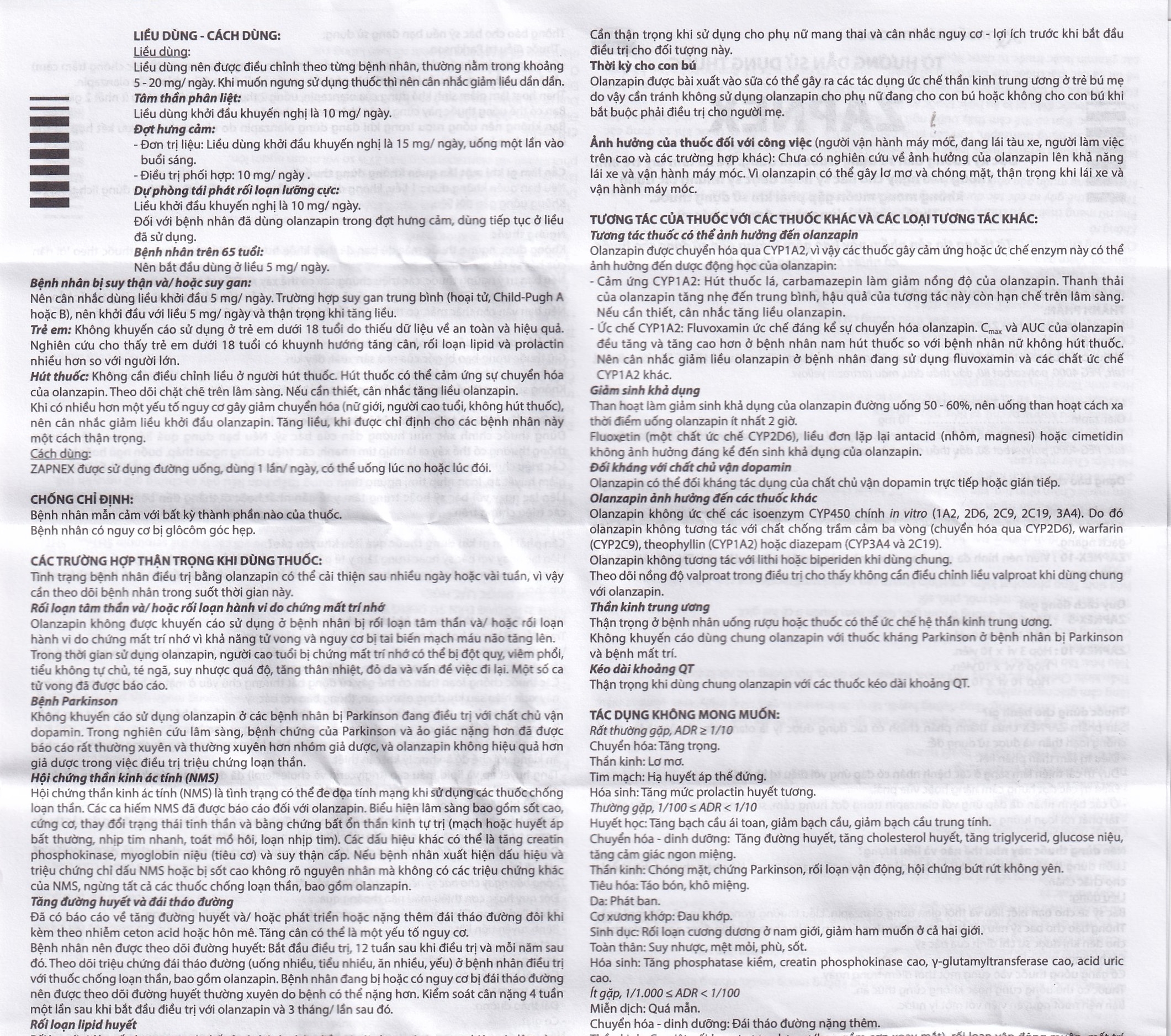 Hình ảnh Thuốc Zapnex-10 DaviPharm điều trị tâm thần phân liệt (3 vỉ x 10 viên)