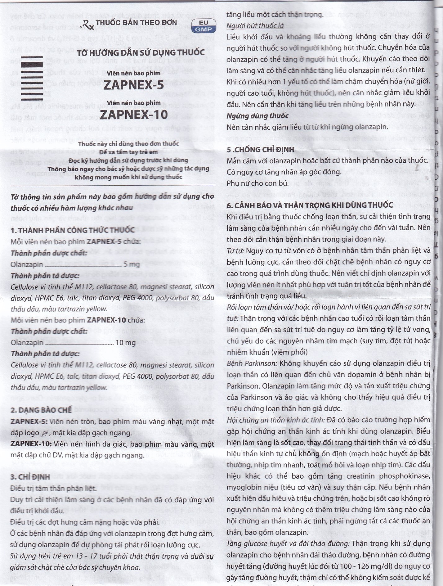 Hình ảnh Thuốc Zapnex-5 DaviPharm điều trị tâm thần phân liệt (6 vỉ x 10 viên) 
