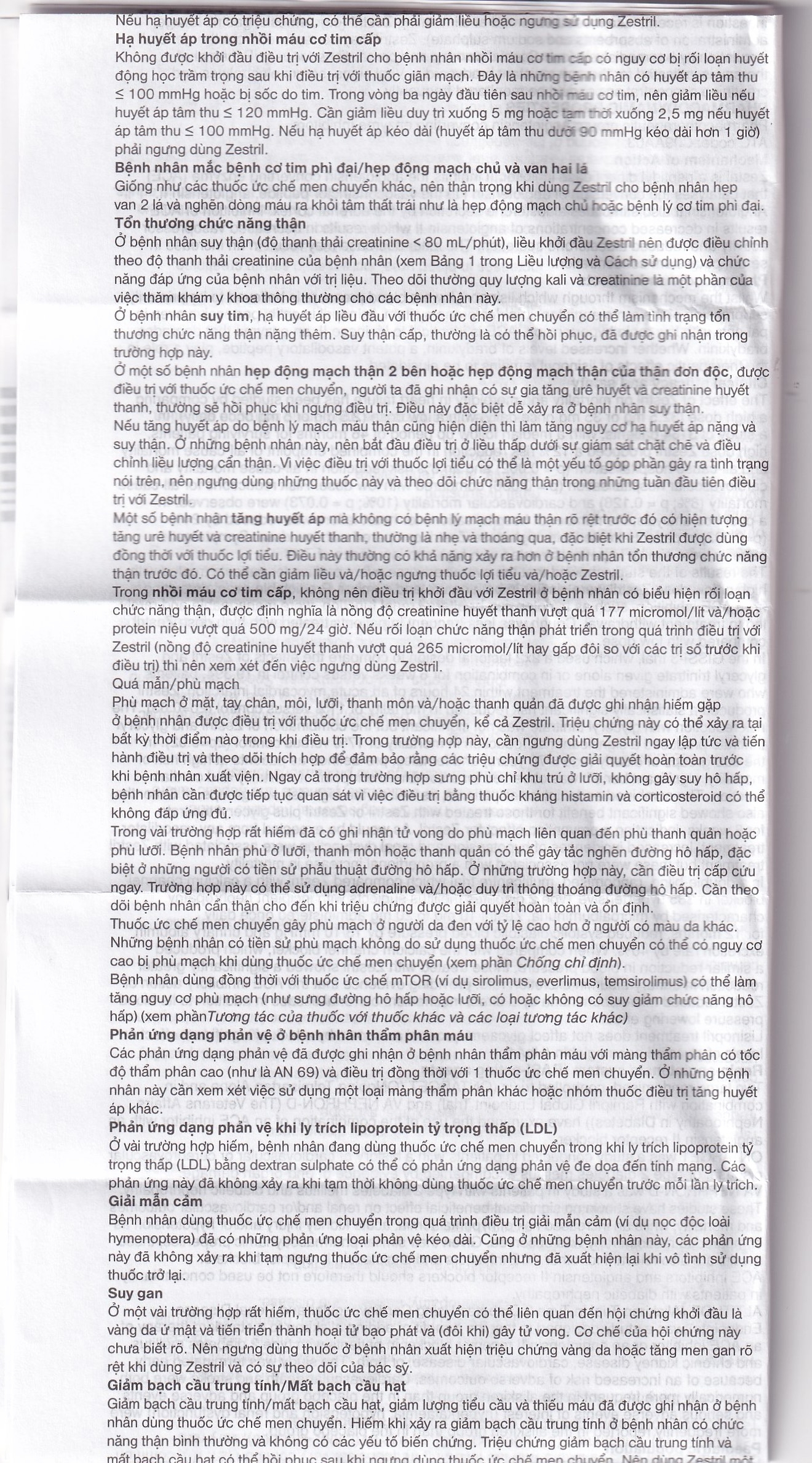 Hình ảnh Thuốc Zestril 5mg AstraZeneca điều trị tăng huyết áp, suy tim (2 vỉ x 14 viên)