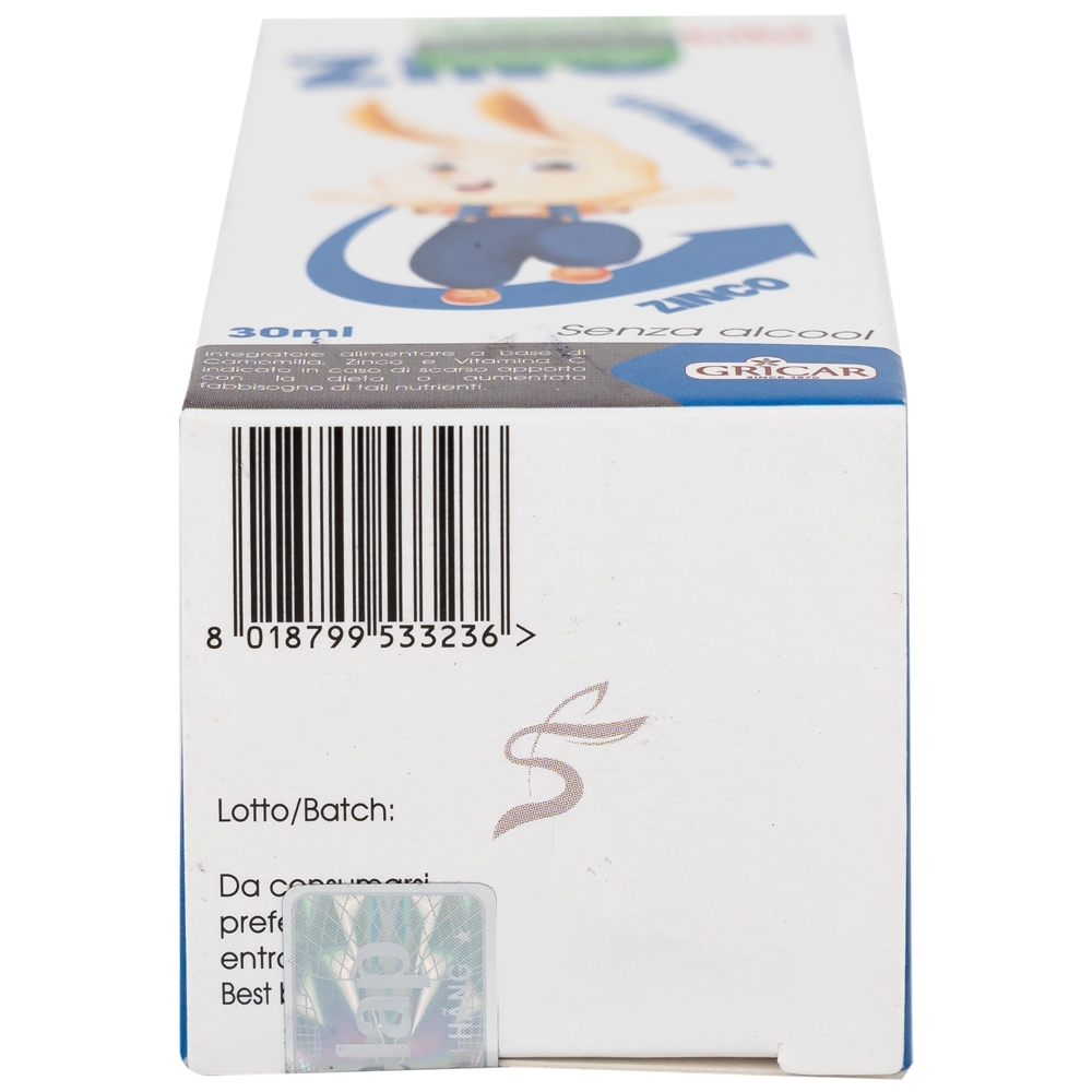 Hình ảnh Siro Smartbibi Zinc GRICAR bổ sung kẽm, vitamin C giúp tăng sức đề kháng, cải thiện tình trạng biếng ăn (30ml)