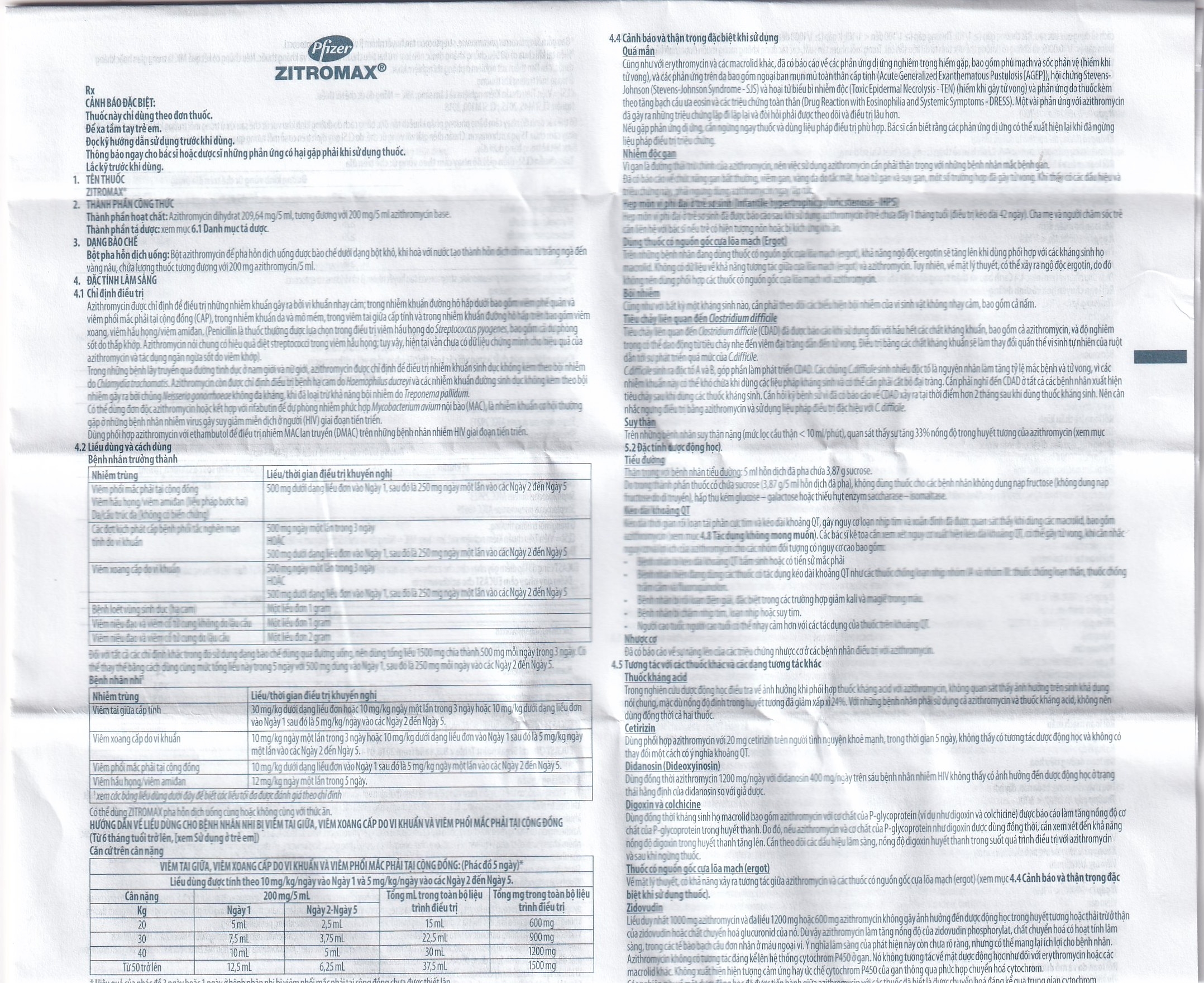 Hình ảnh Bột pha hỗn dịch uống Zitromax 200mg/5ml Pfizer điều trị các chứng nhiễm khuẩn (15ml)