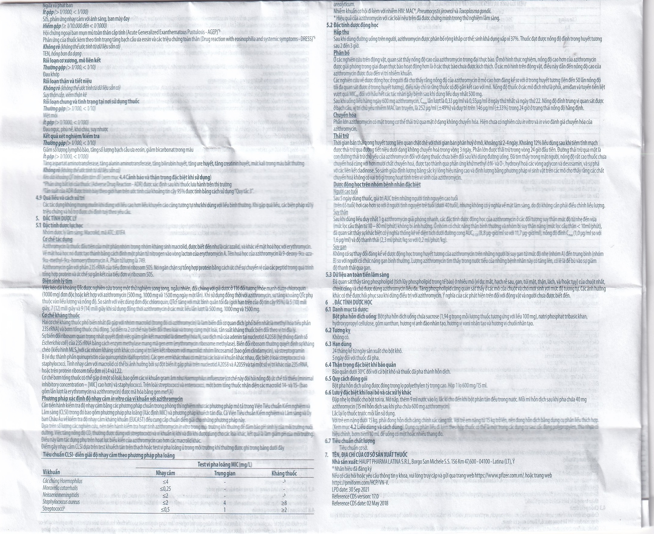 Hình ảnh Bột pha hỗn dịch uống Zitromax 200mg/5ml Pfizer điều trị các chứng nhiễm khuẩn (15ml)