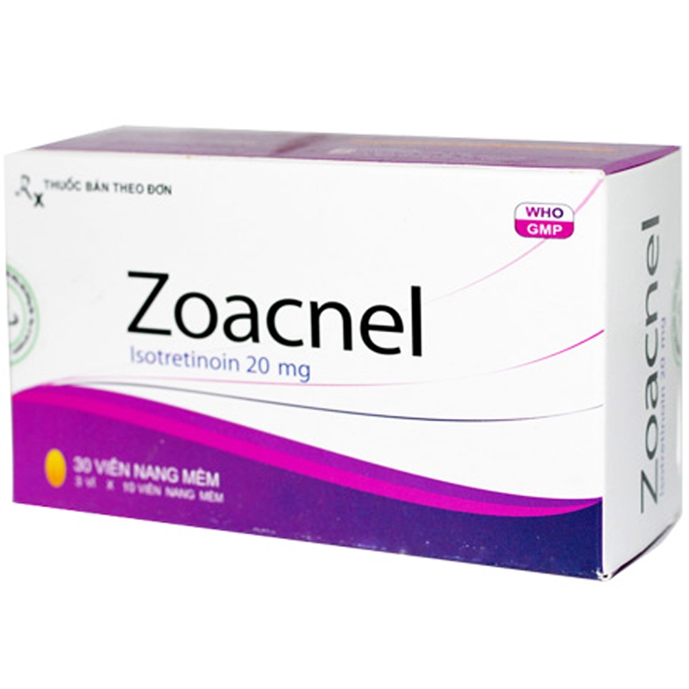 Hình ảnh Thuốc Zoacnel-20 DaviPharm điều trị bệnh trứng cá (3 vỉ x 10 viên)