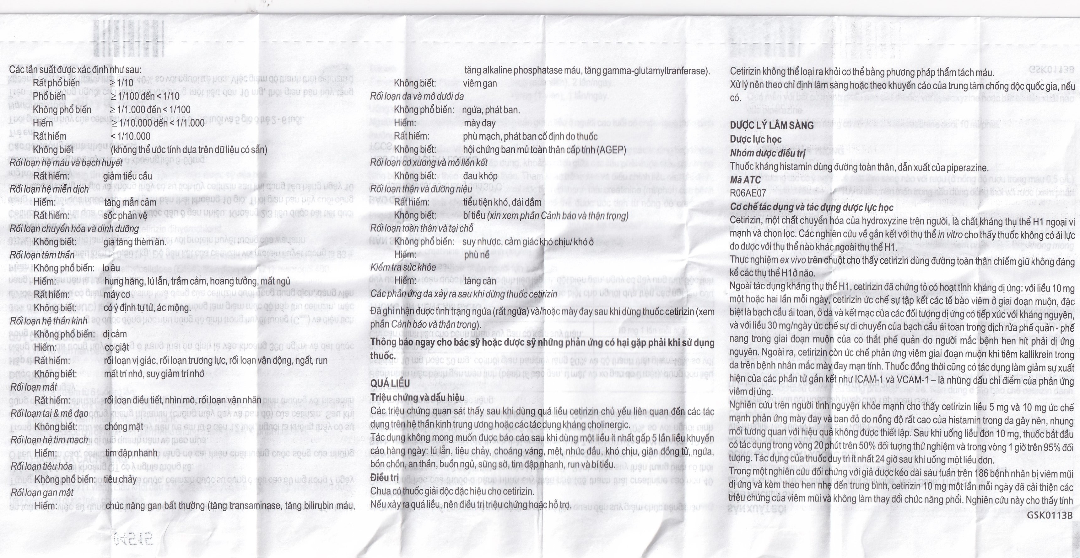 Hình ảnh Thuốc Zyrtec GSK giảm viêm mũi dị ứng, mày đay tự phát, mạn tính (1 vỉ x 10 viên)