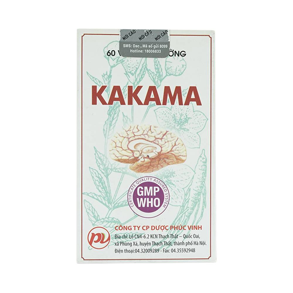 Thuốc Kakama 150mg trị thiểu năng tuần hoàn não (60 viên)