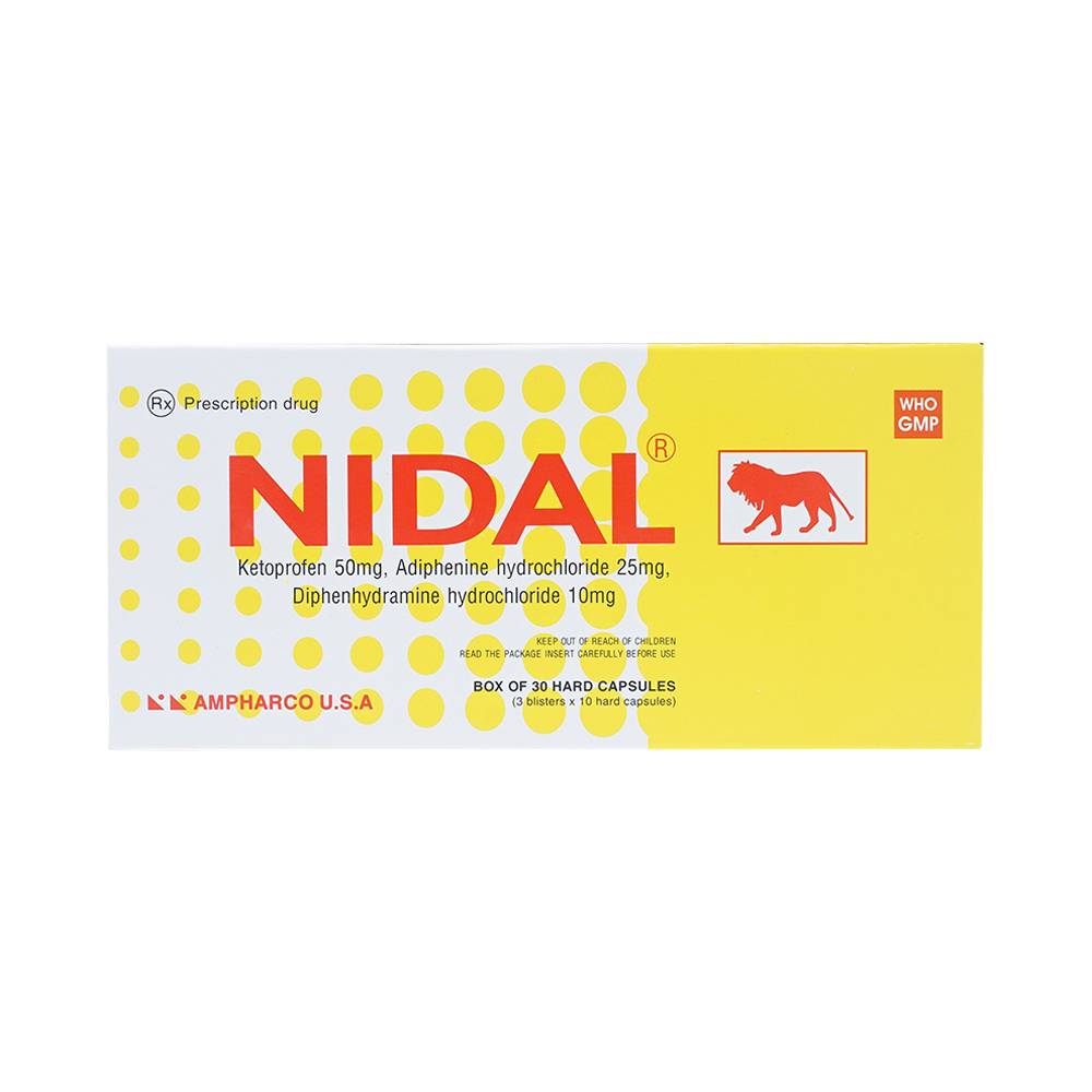 Thuốc Nidal 50mg giảm đau bàng quang, đường niệu (30 viên)