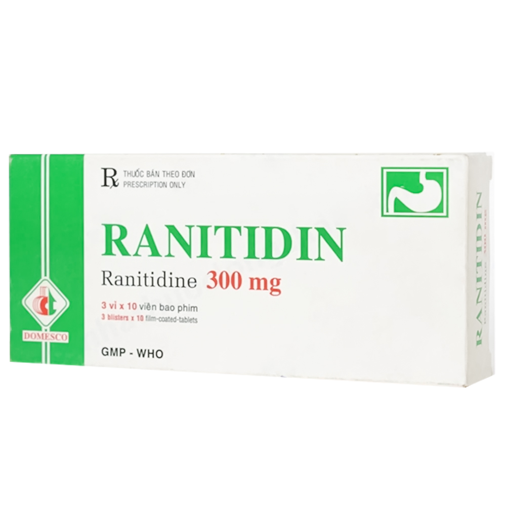 Thuốc Ranitidin 300mg điều trị loét dạ dày tá tràng (3 vỉ x 10 viên)