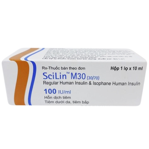 Scili M30 Thuốc Tiêm Scilin M30 (30/70) 100Iu/ml điều trị đái tháo đường 10ml