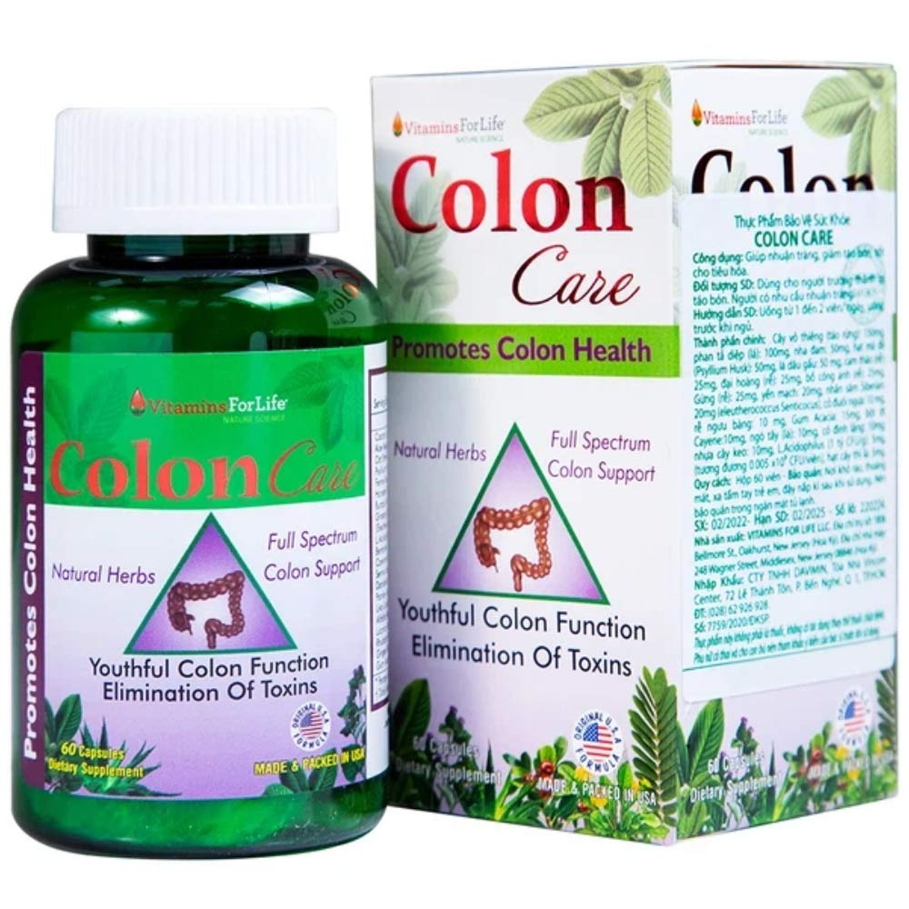 VIÊN UỐNG GIÚP NHUẬN TRÀNG, GIẢM TÁO BÓN COLON CARE VITAMINS FOR LIFE 60V