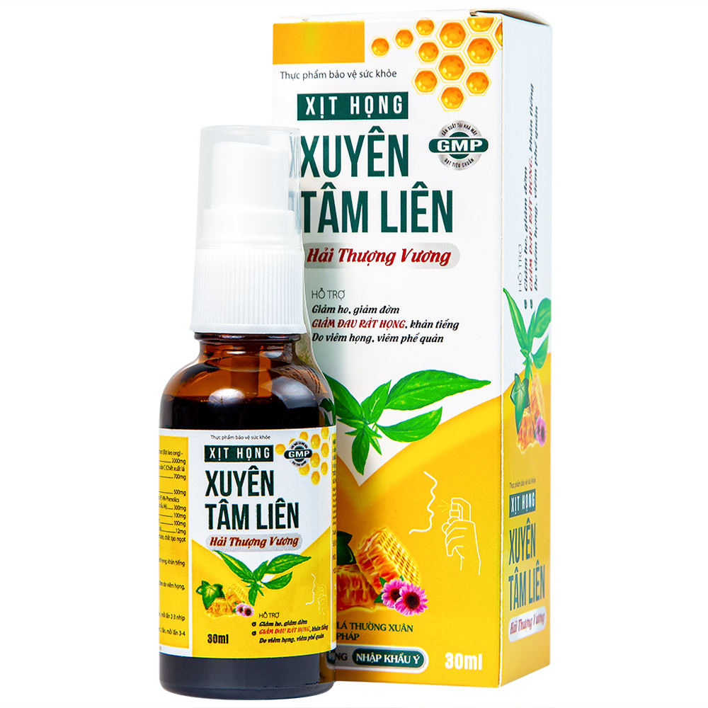 Xịt họng Xuyên Tâm Liên Hải Thượng Vương hỗ trợ giảm ho, giảm đờm, giảm đau rát họng