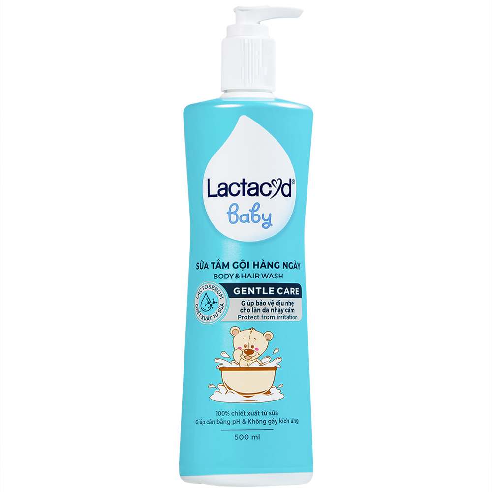 Sữa tắm gội cho bé Lactacyd Baby Body Và Hair Wash Gentle Care 500ml
