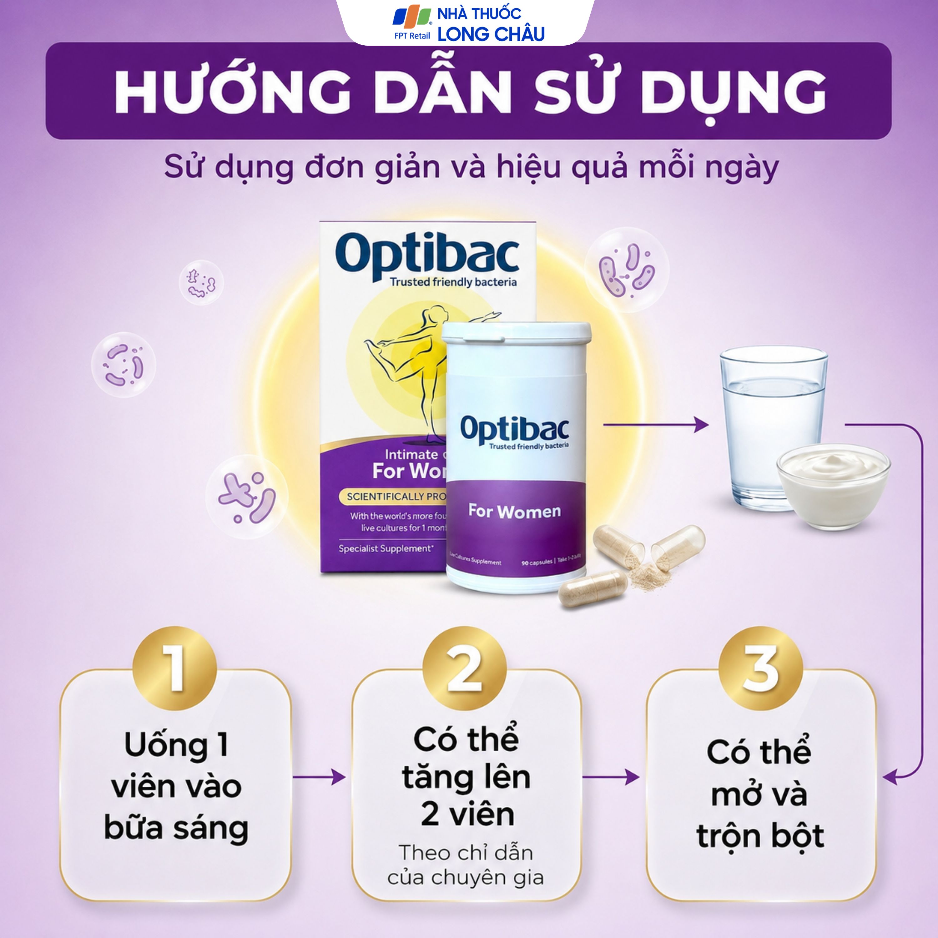 VIÊN UỐNG BỔ SUNG LỢI KHUẨN CHO NỮ GIỚI OPTIBAC FOR WOMEN 90V 5