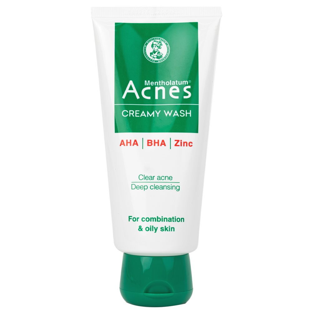 Kem rửa mặt ngừa mụn Acnes Creamy Wash Rohto 100g