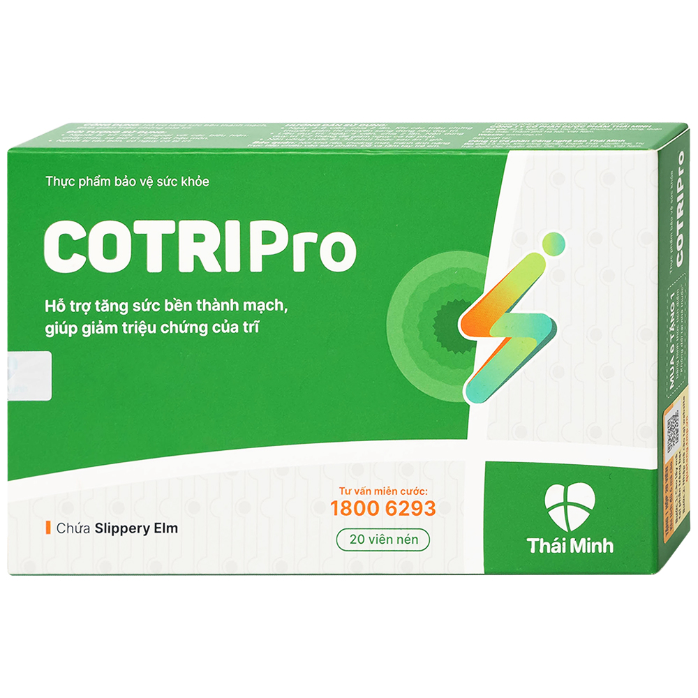 Co Tri Viên uống Cotripro giảm triệu chứng bệnh trĩ (hộp 20 viên)