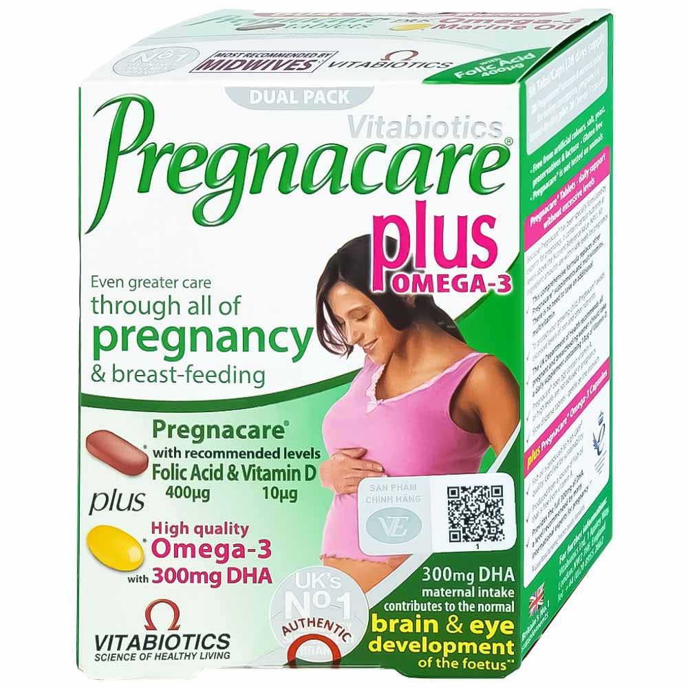 VIÊN UỐNG BỔ SUNG VITAMIN KHOÁNG CHẤT PREGNACARE PLUS OMEGA3 VITABIOTICS 56V