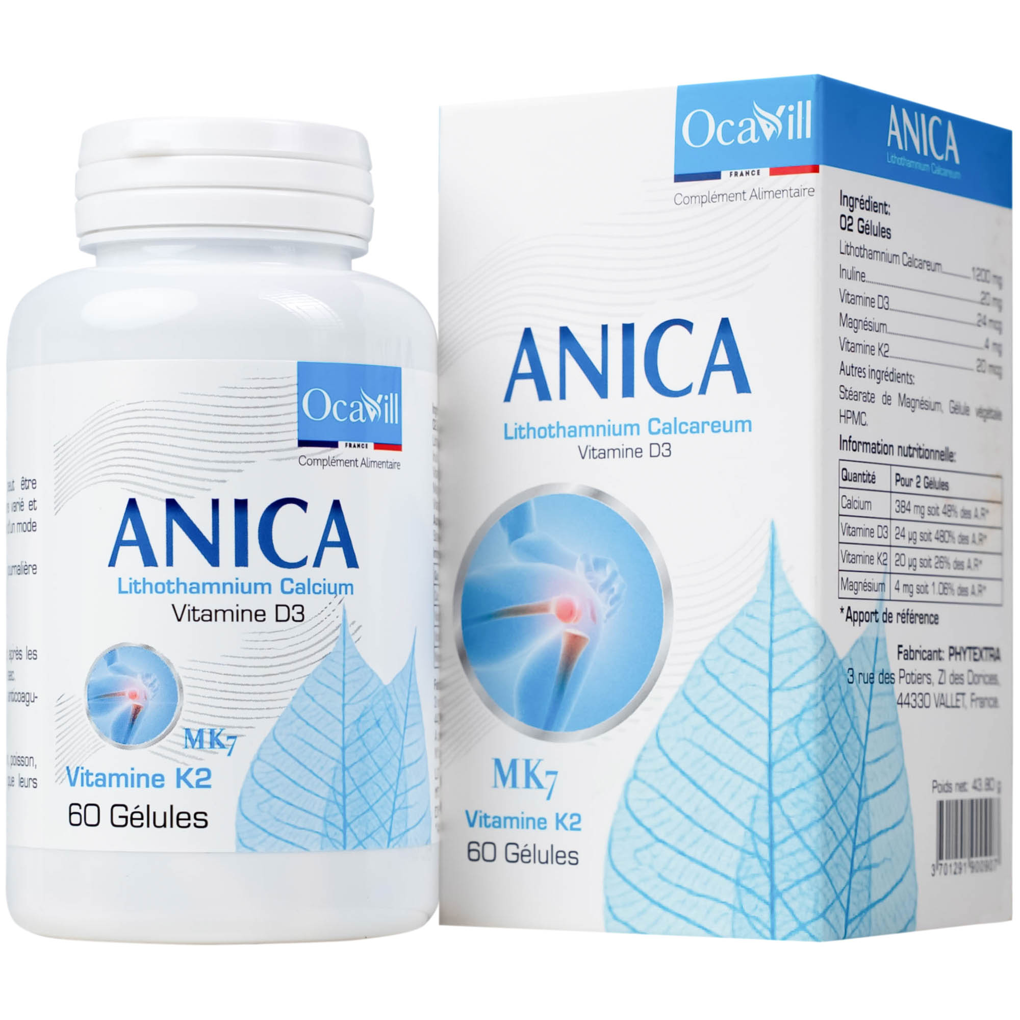 Viên uống Anica Ocavill bổ sung Canxi và Vitamin D3 (60 viên)