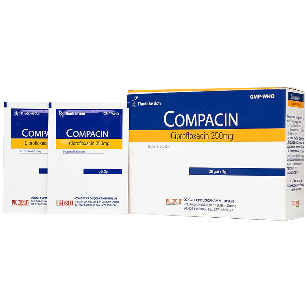 Bột pha hỗn dịch uống Compacin 250mg Medisun dùng cho các nhiễm khuẩn ...
