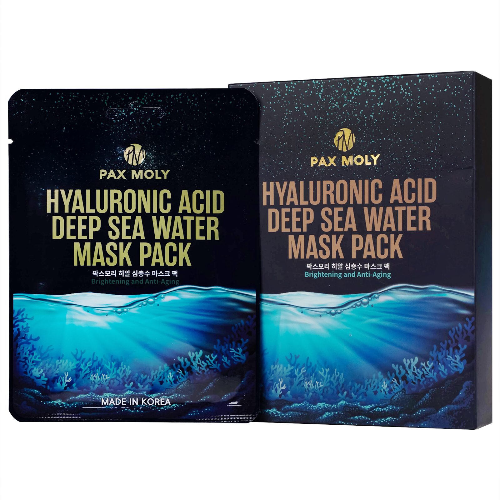 Mặt nạ dưỡng ẩm Pax Moly Hyaluronic Acid Deep Sea Water Mask Pack sáng da và chống lão hóa