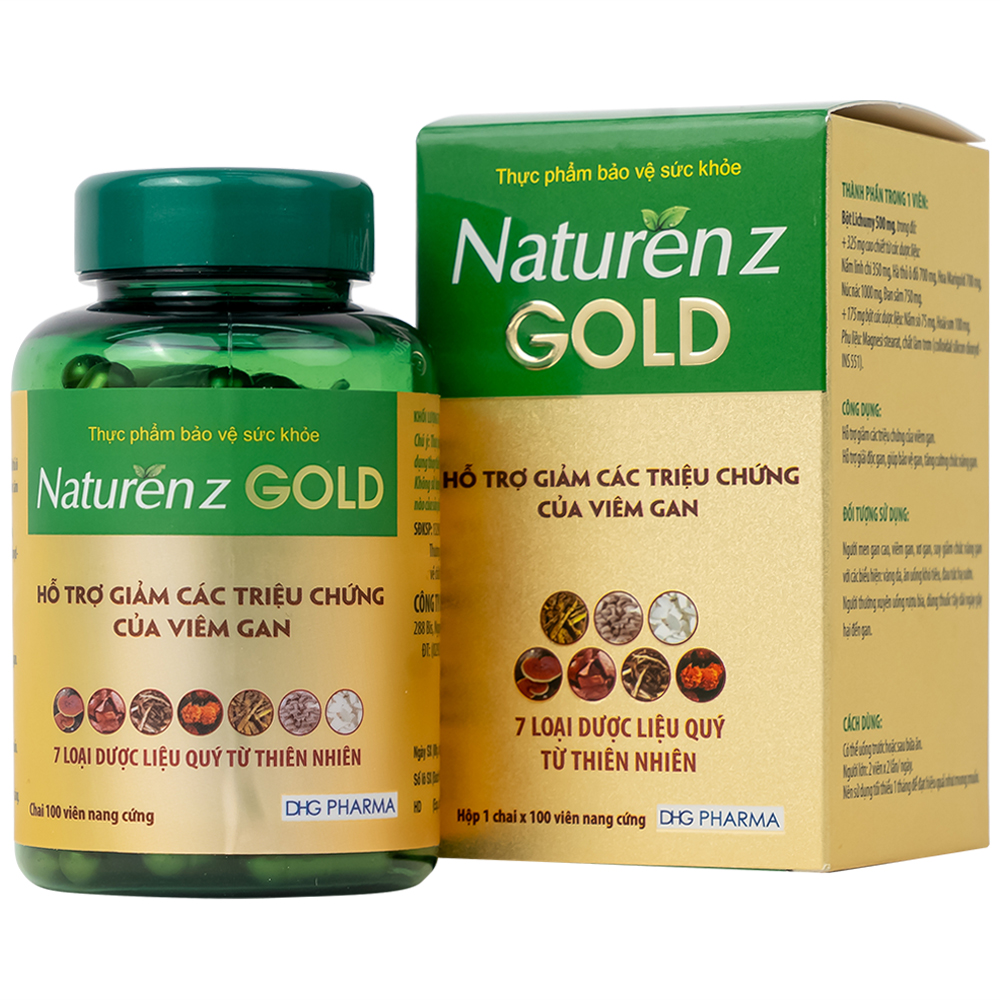 VIÊN UỐNG HỖ TRỢ GIẢM CÁC TRIỆU CHỨNG CỦA VIÊM GAN NATURENZ GOLD DHG PHARMA 100V