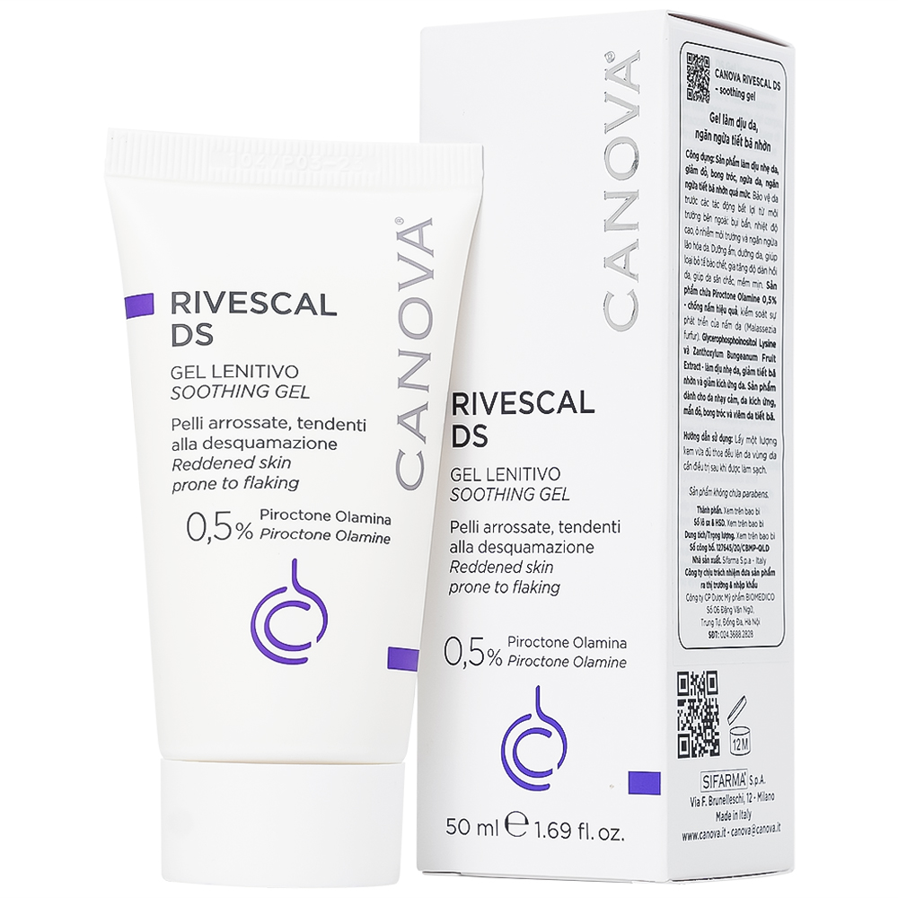 Gel bôi dịu da, ngăn ngừa tiết nhờn Canova Rivescal Ds Soothing Gel Sifarma (50ml)