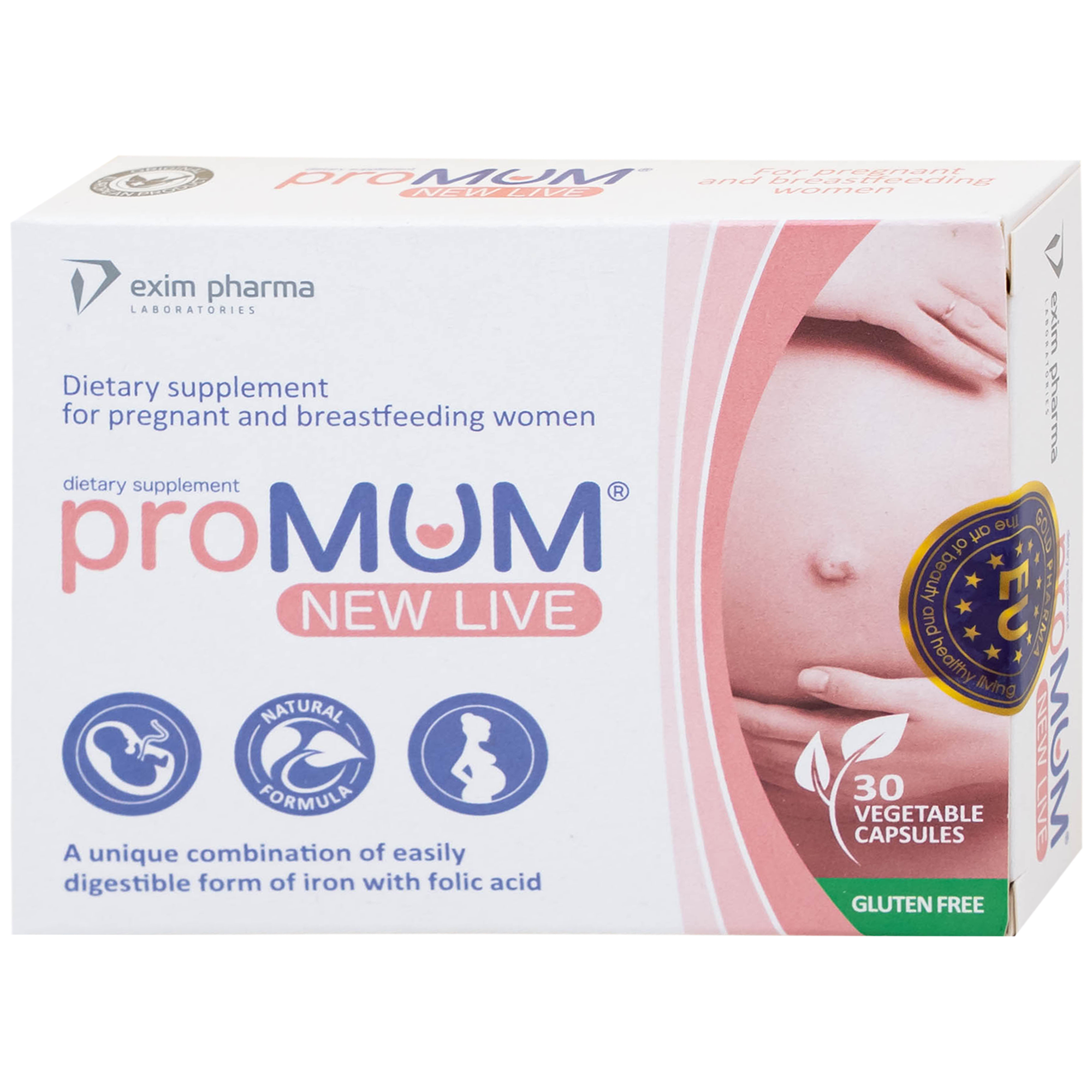 VIÊN UỐNG HỖ TRỢ PHỤ NỮ MANG THAI PROMUM NEW LIVE 2X15