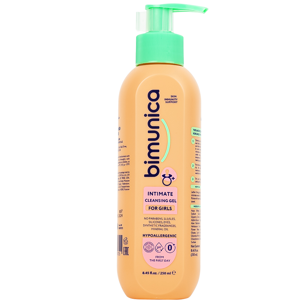 Dung dịch vệ sinh dành cho bé gái Bimunica kháng khuẩn, bảo vệ vùng kín (250ml)