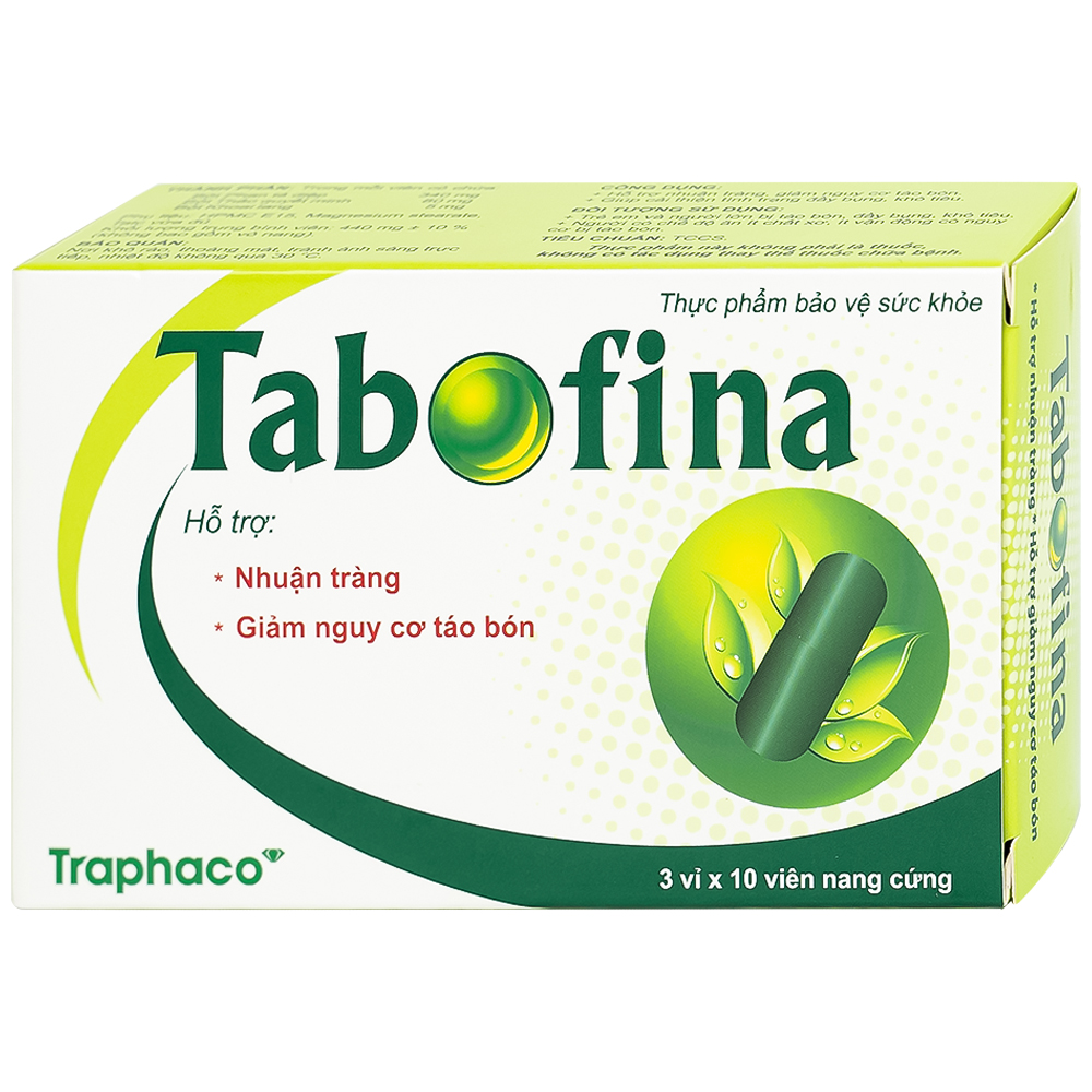 VIÊN UỐNG HỖ TRỢ GIẢM NGUY CƠ TÁO BÓN TABOFINA TRAPHACO 3X10