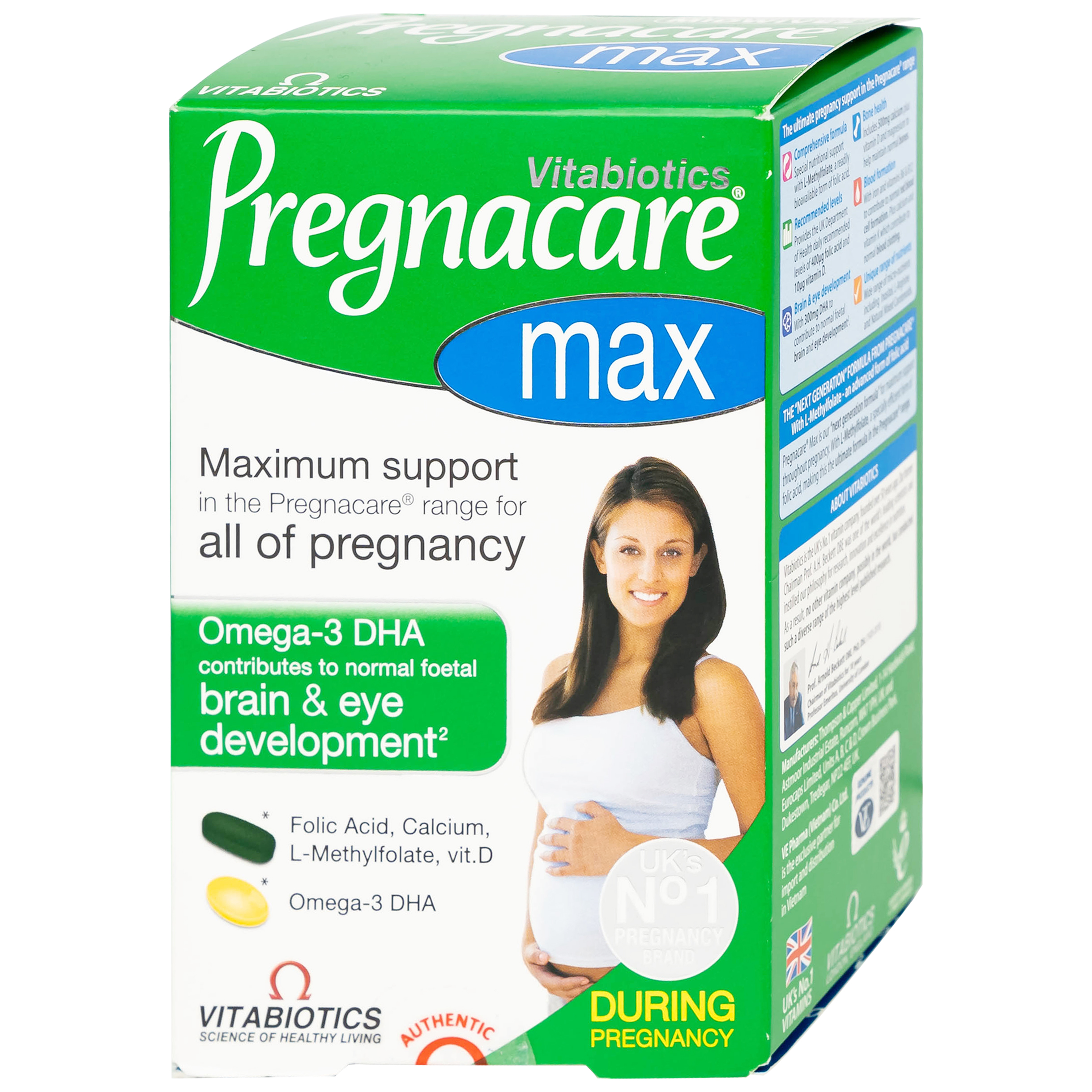 VIÊN UỐNG HỖ TRỢ PHỤ NỮ MANG THAI PREGNACARE MAX VITABIOTICS 84V