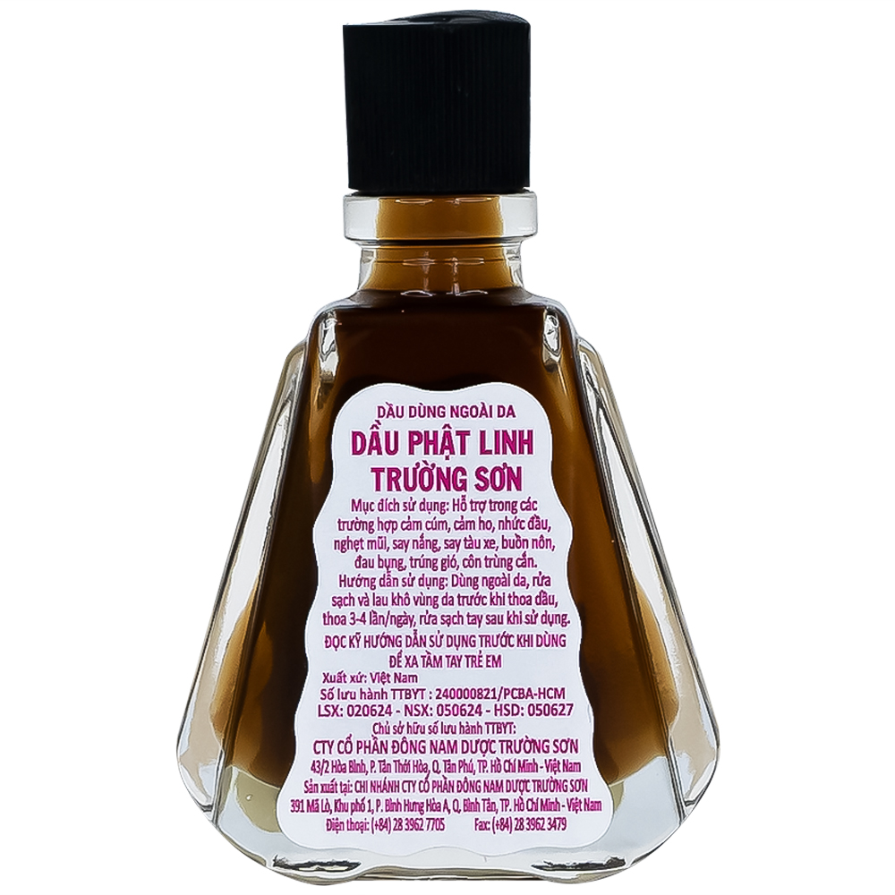 dầu phật linh Dầu Phật Linh Trường Sơn trị cảm, trúng gió (12 chai x 5ml)
