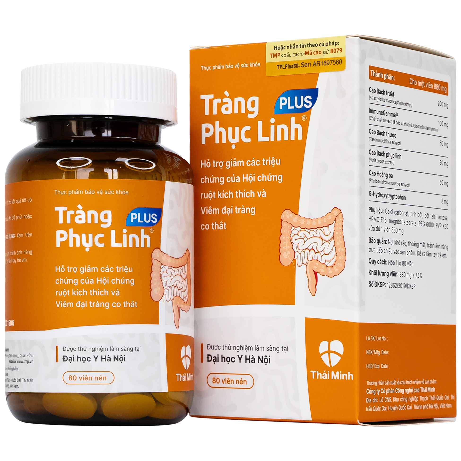 VIÊN UỐNG GIẢM TRIỆU CHỨNG RUỘT KÍCH THÍCH TRÀNG PHỤC LINH PLUS THÁI MINH 2X10