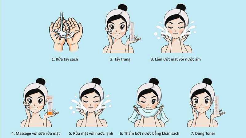 Nên rửa mặt bao nhiêu lần một ngày? 5