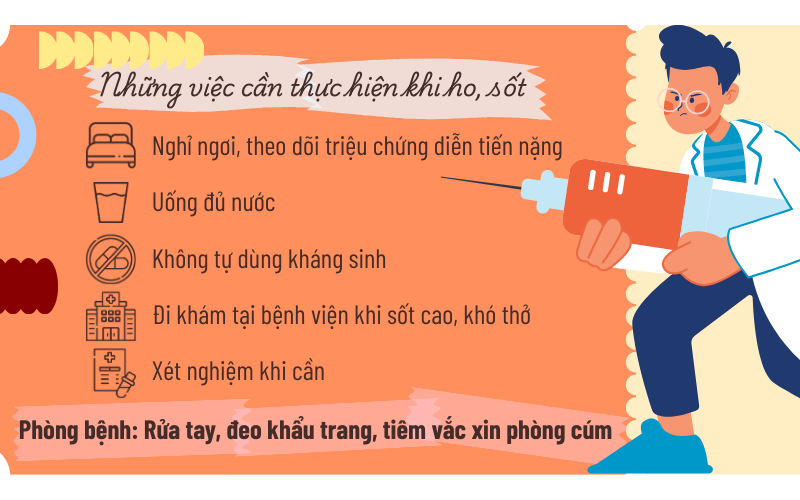 Những việc cần thực hiện khi ho, sốt