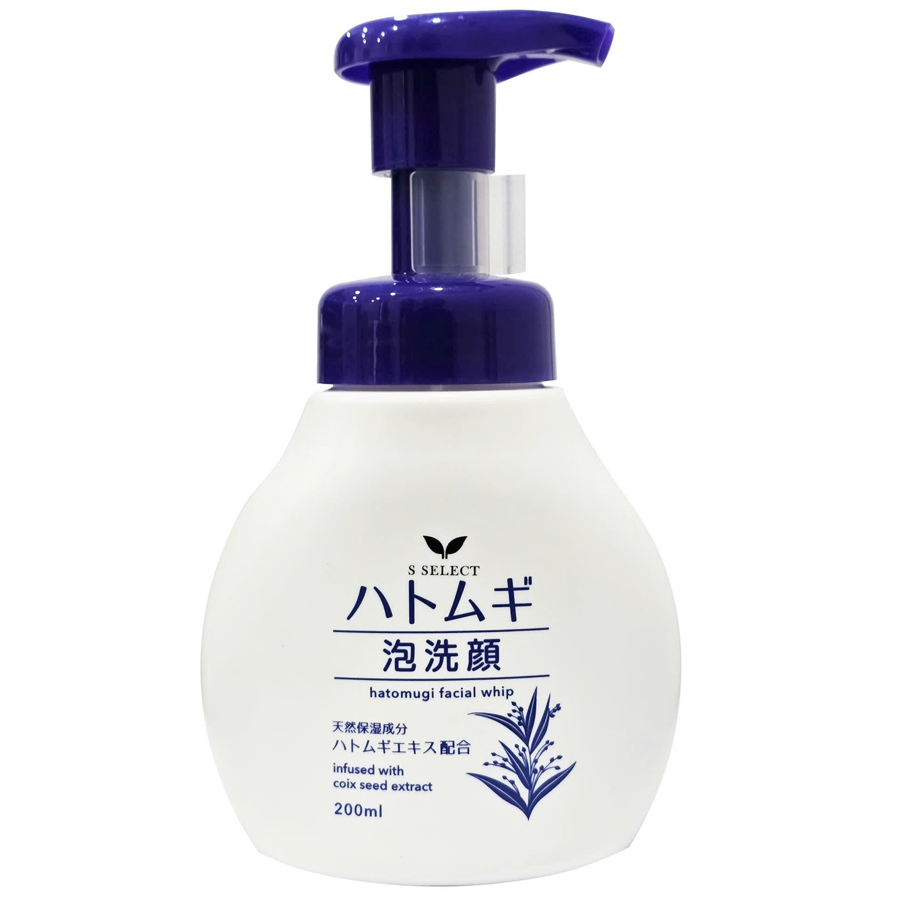 Sữa rửa mặt tạo bọt S Select Hatomugi Facial Whip làm sạch, dưỡng ẩm (200ml)