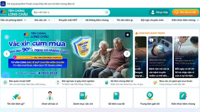 Khách hàng có thể đăng ký trực tuyến tại website Long Châu