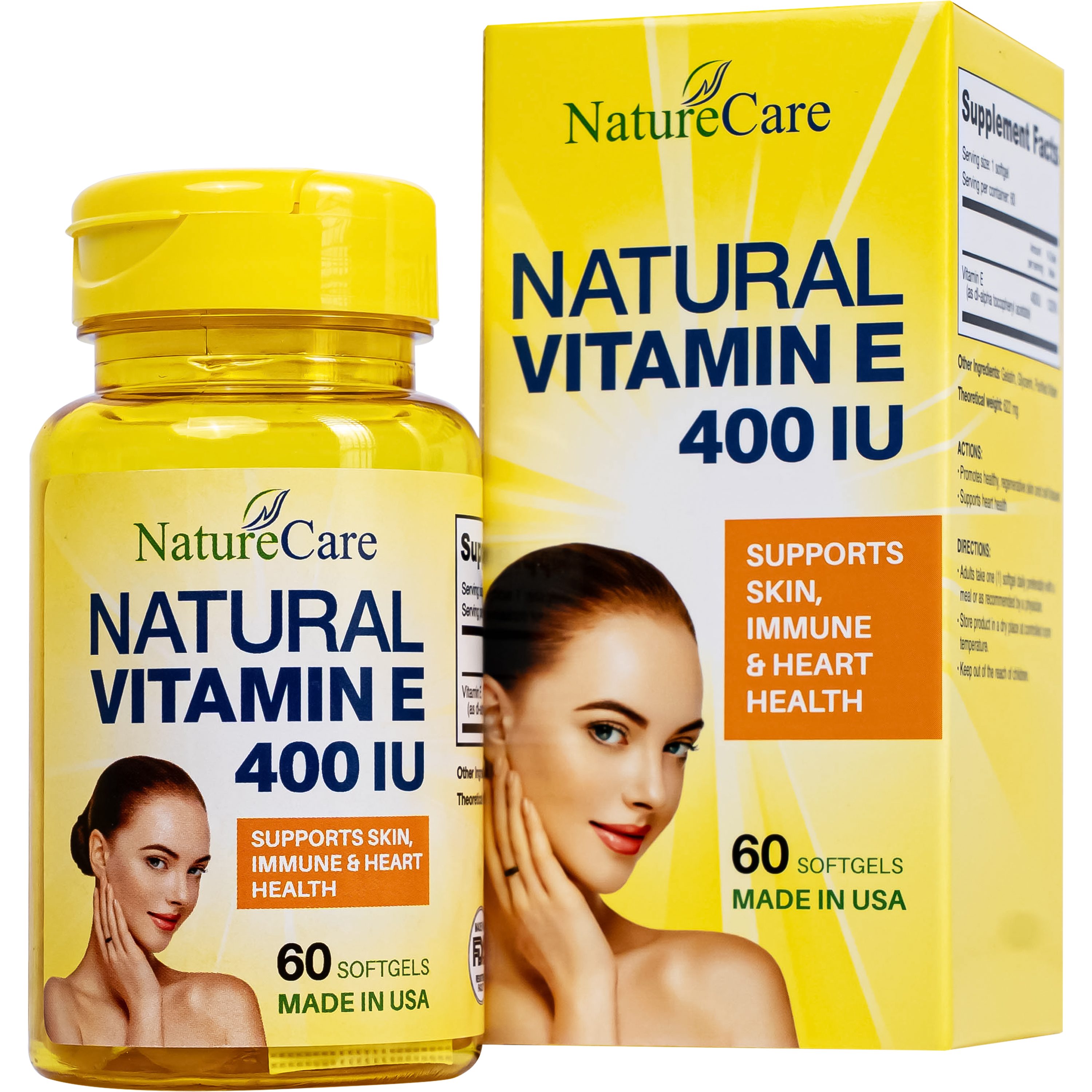 VIÊN UỐNG ĐẸP DA NATURAL VITAMIN E 400IU NATURECARE 60V